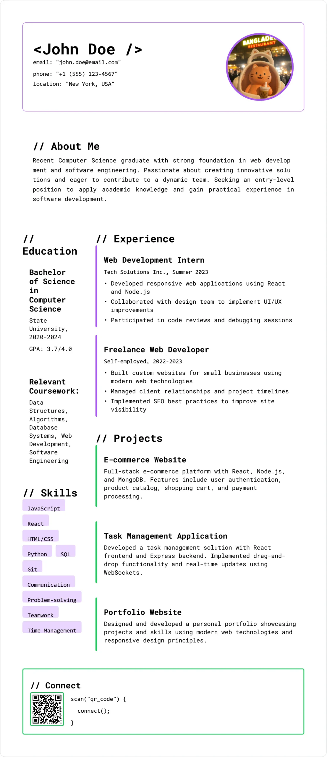Resume Maker for Freshers Free | Build Job-Ready CV Online 3 Tech Professional Resume Template Preview