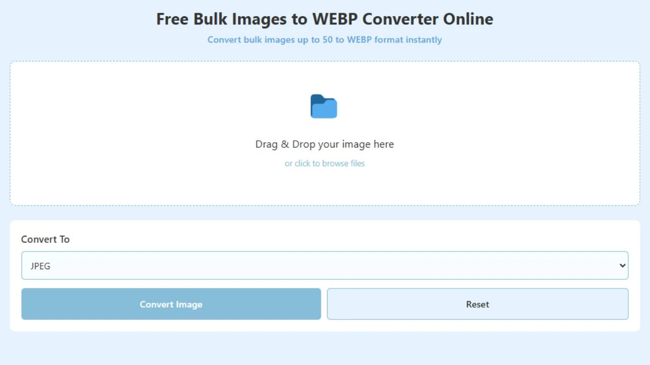 Free Bulk Images to WEBP Converter Online Free Bulk Images to WEBP Converter Online